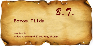 Boros Tilda névjegykártya