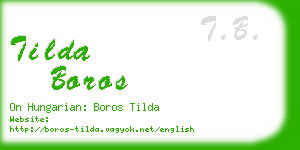 tilda boros business card